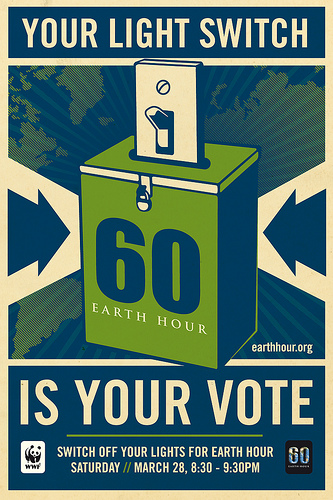 Image created by Shepard Fairey for Earth Hour 2009. 